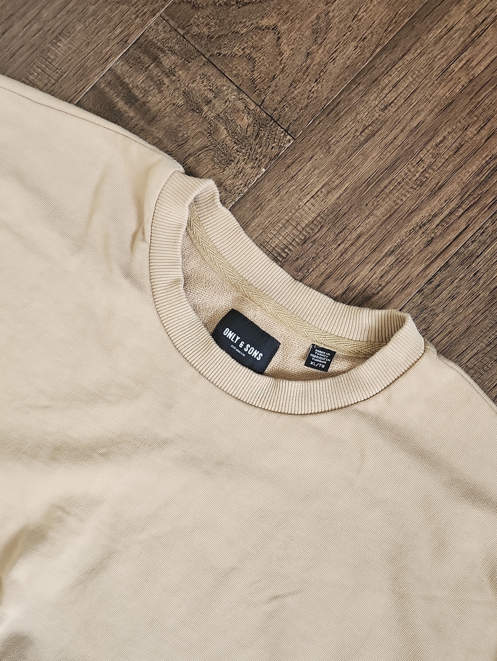 ONLY & SONS Men's Crewneck Sweater in Light Beige